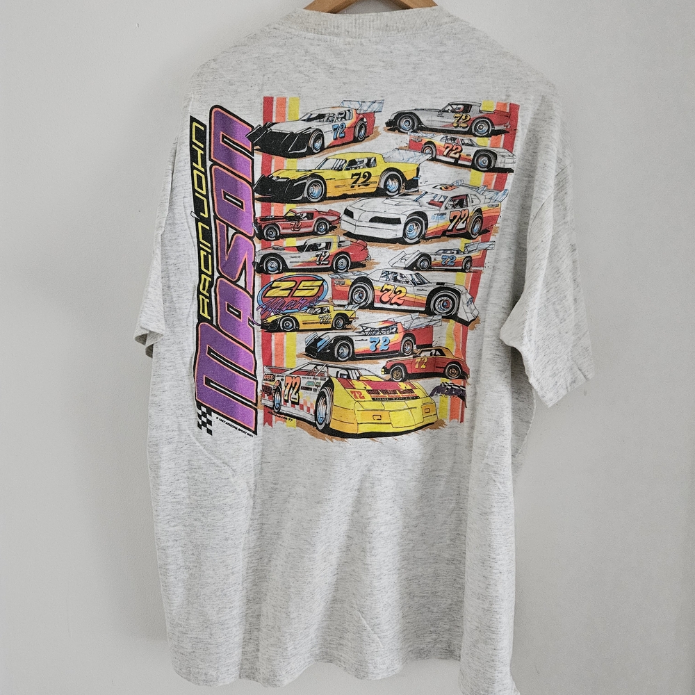 Vintage John Masson Shirt Mens 2XL Dirt Racing Cars Single Stitch 1997